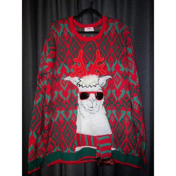 Ugly Christmas Sweater Xmas Size XL Llama - Picture 1 of 3